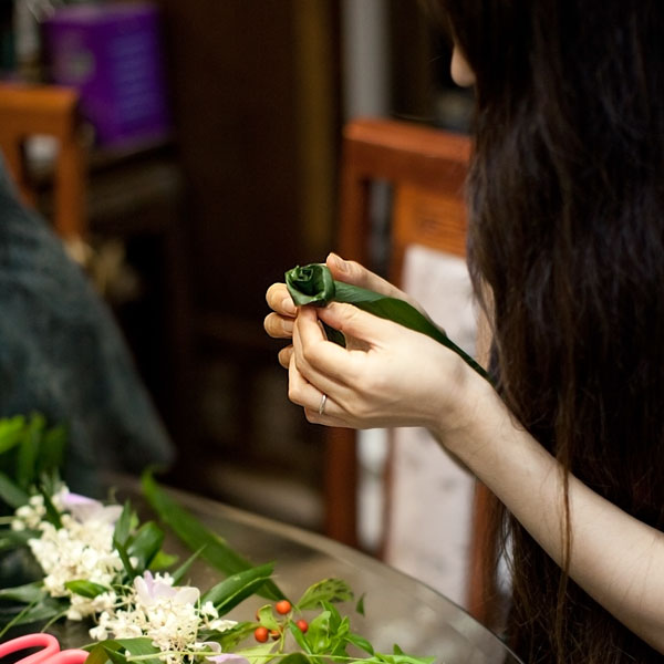 ティーリーフのバラ作り ティーリーフのバラ作り